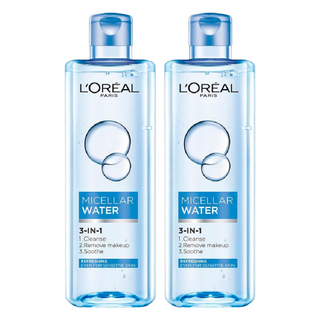 L'OREAL PARiS 巴黎萊雅 台灣公司貨 3合1卸妝潔顏水 清爽型, 400ml, 2瓶