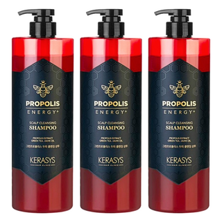 KERASYS 蜂膠活力光澤洗髮精 紅蜂膠 舒緩敏感頭皮 告別乾癢 平衡頭皮PH值 雙重保護髮根, 1L, 3瓶