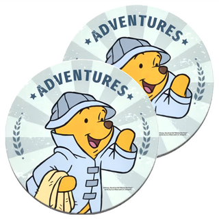 收納王妃 迪士尼軟式圓形珪藻土杯墊2件組, 歷險記維尼, 1組