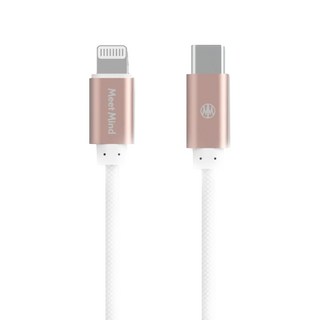 Meet Mind APPLE C-Lightning MFI cable 充電線, 1.2M/4FT, 支援20V/3A PD快充, 白色, 1條