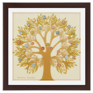 命運好好玩 湯鎮瑋 金幣輝煌搖錢樹掛畫, 文公尺吉數迎福, 48cm, 8109426, 1個