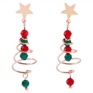 RADIANT STAR 璀璨之星 925純銀 奇蹟浪漫珠寶螺旋聖誕樹垂墜耳環