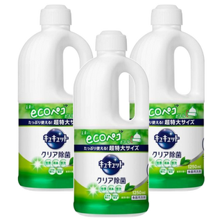 Kao 花王 Cucute 珂珂透 餐具洗碗精補充瓶 濃縮配方, 1.25L, 3瓶