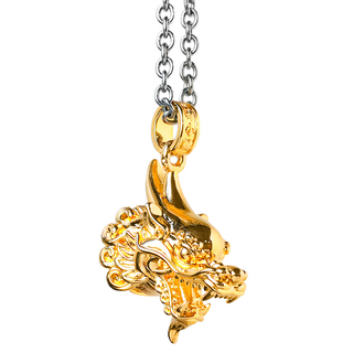 貔貅催財鈴項鍊(兩款任選)，富貴金/MS-5017-3，催財鈴約3.7cm*2.5cm，不鏽鋼鍊，項鍊全長約52cm, 1條