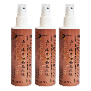 山仁 皮革保養亮光蠟 德國蜂蠟配方 水性配方, 250ml, 3瓶