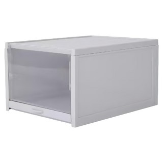 FAmILyLIFE 生活 超耐重自動掀蓋組合式鞋盒 升級加大款 FL226 25.8 x 33.5 x 18.3cm 淺米灰 8個