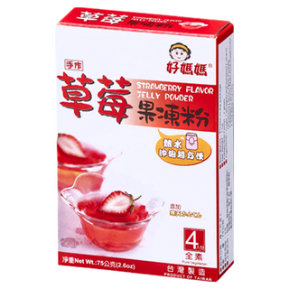 FAIRSEN 惠昇食品 好媽媽 草莓果凍粉, 濃郁草莓香氣, 做法簡單不用烤箱, 口感綿密厚實, 全素可食, 75g, 5盒