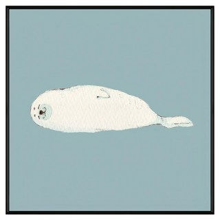 Boluo 菠蘿選畫所 掛畫 慵懶小海豹 ANSD4410B, 黑色