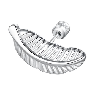 耀眼美人 後鋯石鑽轉式醫療鋼鈦鋼耳環 自由之翼