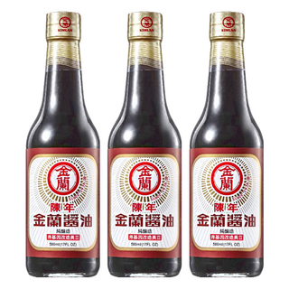 金蘭 陳年醬油, 非基改黃豆釀造, 適合滷煮快炒, 500ml, 3瓶