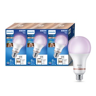 wiz 8W LED全彩燈泡 (3入) 智慧燈泡 智能控制, 1組, 全彩