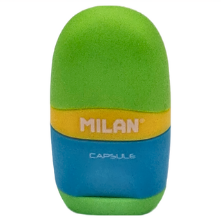 MILAN 太空膠囊橡皮擦 + 削筆器, 撞色積木, 1組