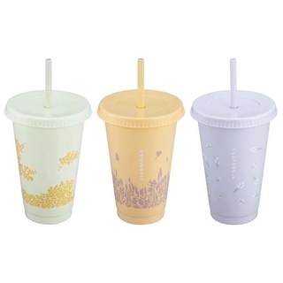 STARBUCKS 星巴克 吸管杯 隨行杯 三色一組, 顏色隨機, 590ml, 1組