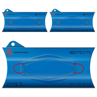 NCI MaskStudio 4D韓式醫用口罩 成人用 未滅菌, 花木藍, 7片, 3盒