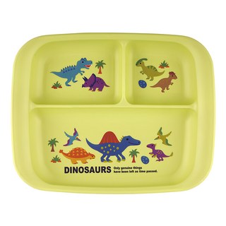 skater 銀離子兒童三格餐盤, 恐龍圖鑑 綠色, 470ml 235 x 186 x 29mm 8個月以上, 1個