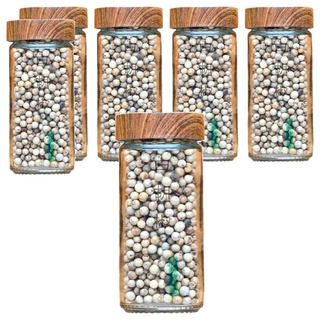 香料共和國 白胡椒粒 50g/罐, 100%成熟胡椒漿果製作，玻璃瓶加上木蓋設計，開罐即食的天然佐料, 6瓶