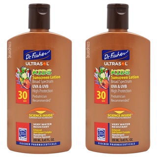 Dr.Fischer 費雪博士 兒童防曬乳 SPF30 UVA UVB高保護 含維生素E與綠茶, 250ml, 2瓶