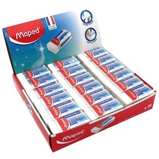 Maped 潔淨黏屑塑膠擦 小 36入裝, 白色, 1盒
