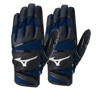 Mizuno 美津濃 303 羊皮打擊手套 1ETEA43314, 黑藍, 1個