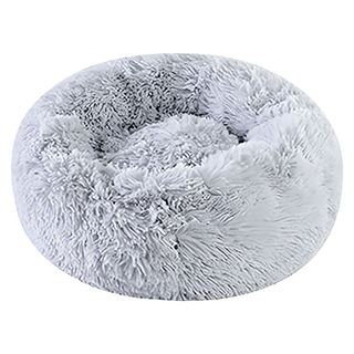 毛絨深度睡眠寵物睡窩, 1個, 淺灰色