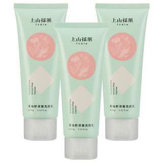 tsaio 上山採藥 青柚籽深層洗顏乳 100g 平衡肌膚油脂 草本菁萃 喚膚潤澤, 3條