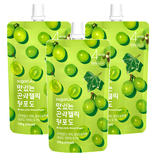 sugarlolo INTAKE 蒟蒻果凍飲 白葡萄風味, 隨時享受無負擔, 甜蜜飽足感, 小包裝方便攜帶, 150g, 3包