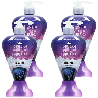 BAMBOO SALT 竹鹽 BIOME雙效 喜馬拉雅粉晶鹽牙膏 按壓式設計 韓國進口, 285g, 4瓶