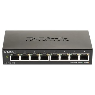 D-Link 友訊科技 DGS-1100-08V2 8埠 簡易網管型交換器 乙太網路 L2 VLAN控制, 1個