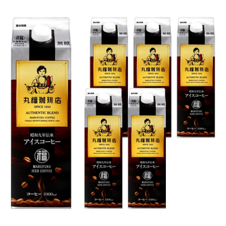 丸福珈琲店 咖啡 無糖, 1L, 6瓶