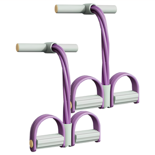 MICHAEL FITNESS 麥克健身 六管腳蹬拉力器, 丁香紫色, 2個