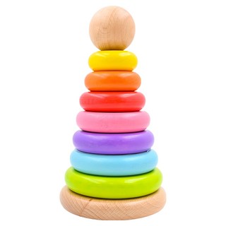 New Classic Toys 幼幼彩色幾何疊疊樂 12個月以上適用 形狀顏色認知, 多色, 1組