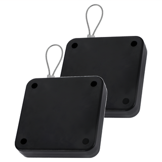 WE CHAMP 免打孔黏貼式伸縮拉門器 800g拉力 WTB-164, 2個, 黑色