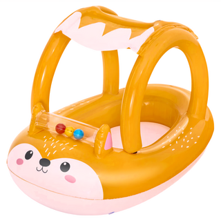 Bestway 小狐狸遮陽嬰兒泳船, 黃色, 1個