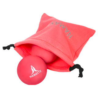 NAMASTE Aste 筋膜球 2個, 直徑6.3cm, 190g, 硬度45D, 紅色, 附贈筋膜球收納袋, 1組