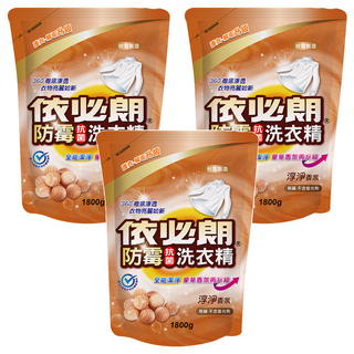 依必朗 防霉抗菌洗衣精補充包 淳淨香氛 無磷不含螢光劑, 1.8kg, 3包