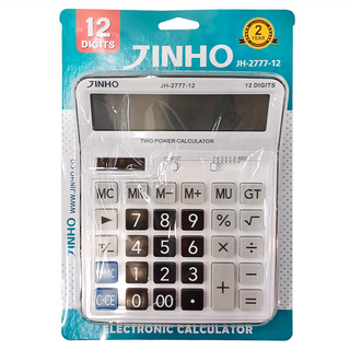 JINHO 京禾 12位元計算機，JH-2777-12，太陽能/電池雙重電源, 黑色, 1個