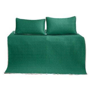 寢室安居 冰絲涼感乳膠涼蓆墊, 簡約綠, 涼墊 + 枕套 2個