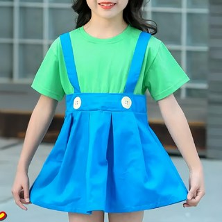 愛北鼻 萬聖節瑪莉歐造型服裝, 舒適材質兒童角色扮演服, 派對焦點, 90碼, 路易吉女童款