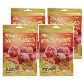 果實物語 水蜜桃乾，台灣老字號蜜餞品牌, 採烘培技術, 低糖、無添加色素、無添加防腐劑及無添加糖精, 60g, 4包