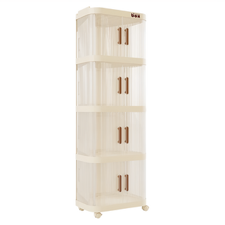 推車收納櫃 四層附萬向輪 移動方便, 41 x 28 x 121cm, 透明, 1個