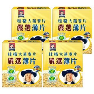 QUAKER 桂格 即沖即食大燕麥片嚴選薄片, 1.2kg, 4盒
