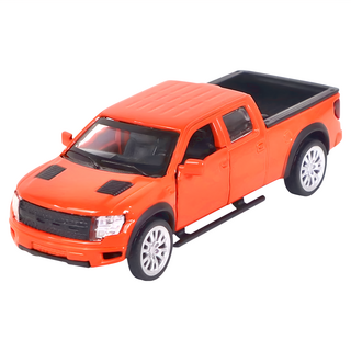 kidmate 孩子王 1:52 Ford F-150 SVT Raptor 橘色合金車模型 精緻收藏擺設, 1個