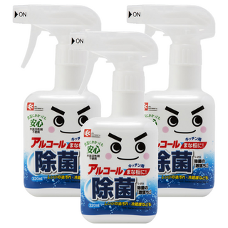 LEC 激落君 防菌電解水 砧板/刀具/食器/廚房冰箱/微波爐清潔抗菌 不含介面活性劑 日本製造, 320ml, 3瓶