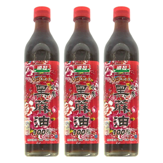 順發油品 冷壓黑麻油 100%, 520ml, 3瓶