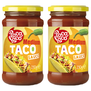 Poco Loco 中辣塔可醬, 230g, 搭配美味墨西哥捲餅或沾食玉米餅, 2罐