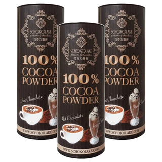 SCHOKOLAKE 巧克力雲莊 100%可可粉, 香濃滑順 烘焙糕點 無糖可可粉, 125g, 1罐, 3罐