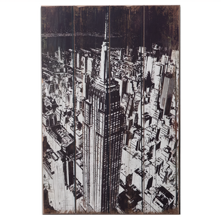 OPUS LOFT 純真年代 仿舊木板畫 無框畫 掛畫擺飾 美國帝國大廈, 60 x 30cm