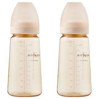 MOTHER-K 精粹極簡PPSU奶瓶 醫療級PPSU材質 寬口奶嘴通用 刻度精準掌握飲量 橢圓瓶身好握, 晨曦白, 280ml, 2個