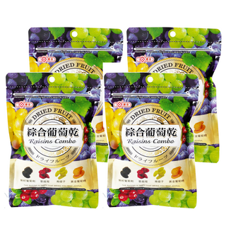 惠香 綜合葡萄乾，含無籽葡萄乾、蔓越莓、青提子、黃金葡萄乾，6oz (170g), 4包