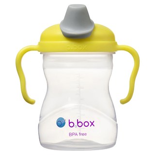 b.box 鴨嘴杯, 食品級矽膠, 溫和呵護寶寶牙齦, 雙手炳貼心設計, 檸檬黃, 240ml, 1個